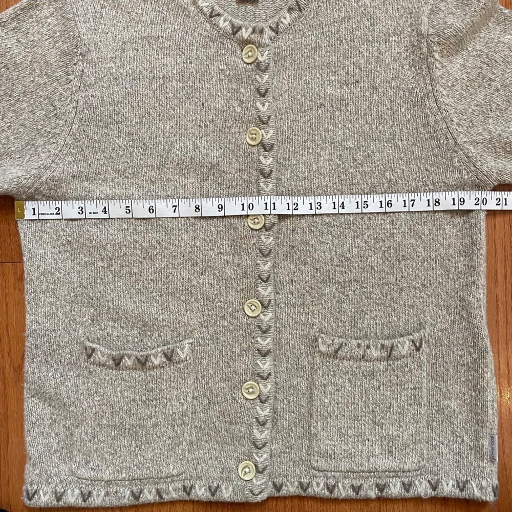Vintage Woolrich Cardigan Sweater Button Front Tan Marled Knit Outerwear Women M - Picture 7 of 11